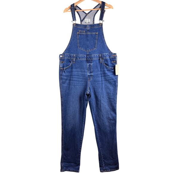 New UNIVERSAL THREAD Skinny Overalls Sz 14 Blue Stretch Denim - Picture 1 of 11